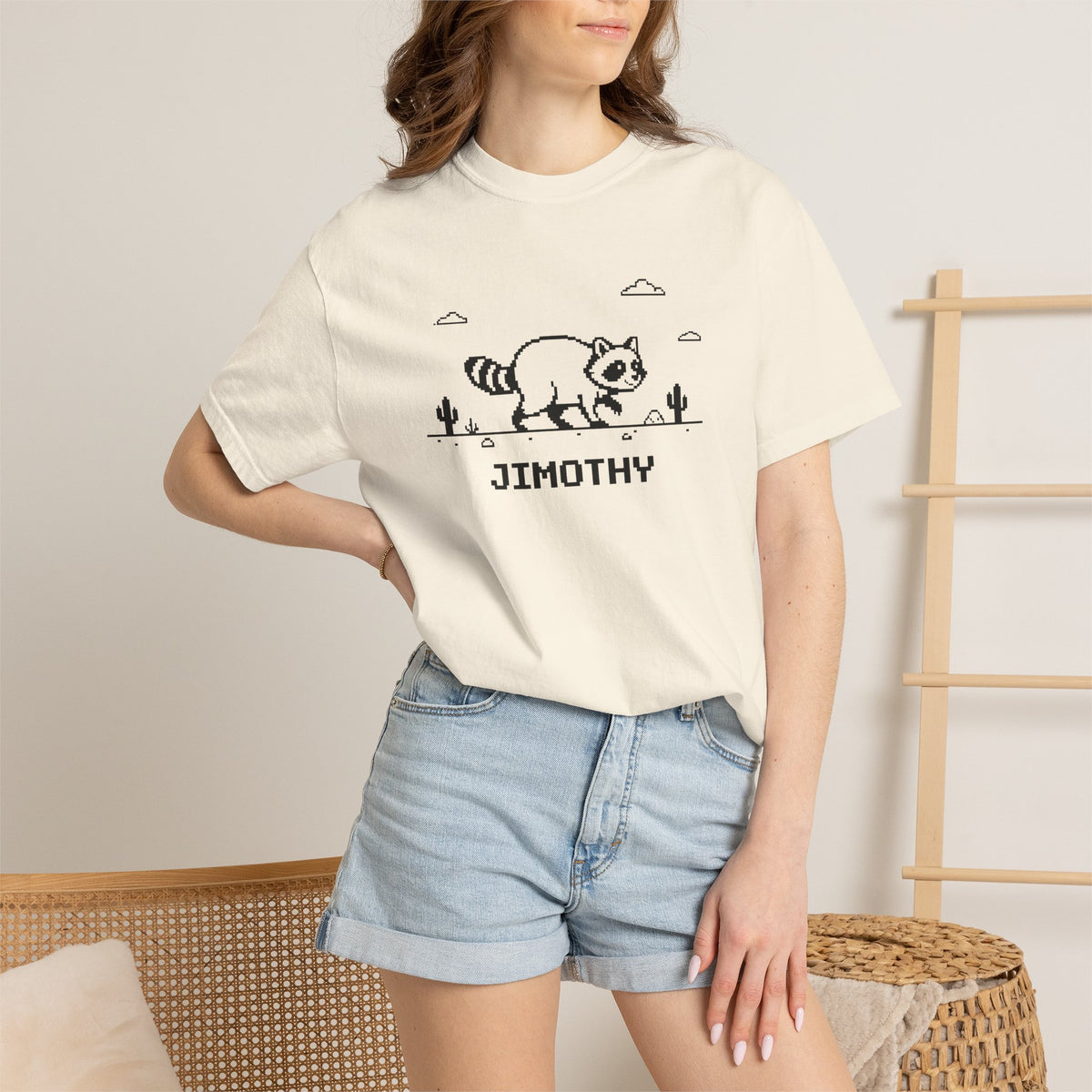 Jimothy Raccoon Pixel Art Shirt – Funny Retro Comfort Colors Tee
