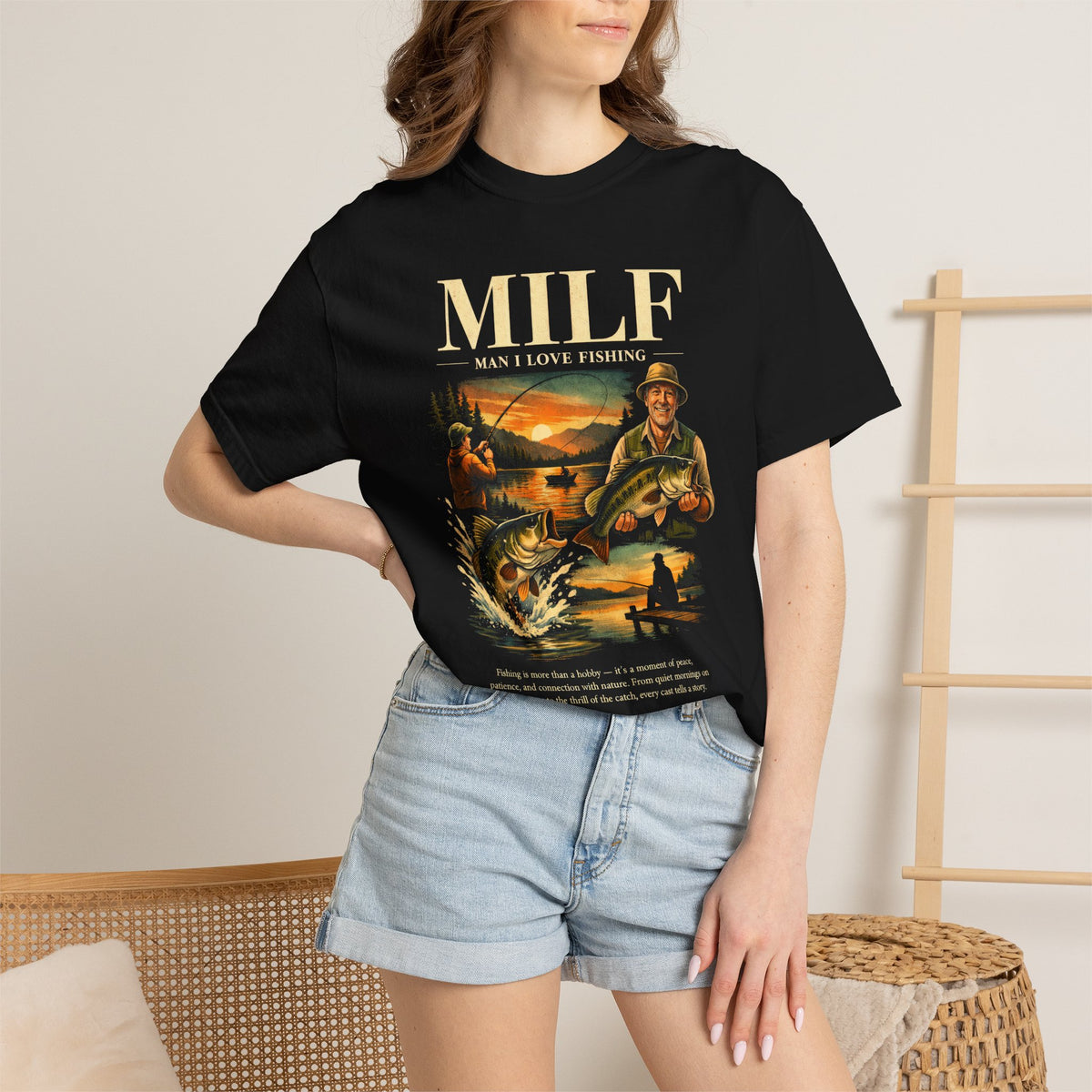 MILF Man I Love Fishing Comfort Colors T-Shirt | Funny Bass Fishing Angler Tee