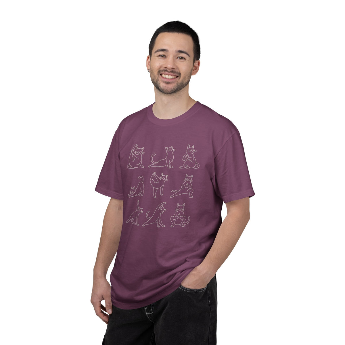 Cat Yoga Poses Shirt – Funny Cat Lover Comfort Colors Graphic Tee