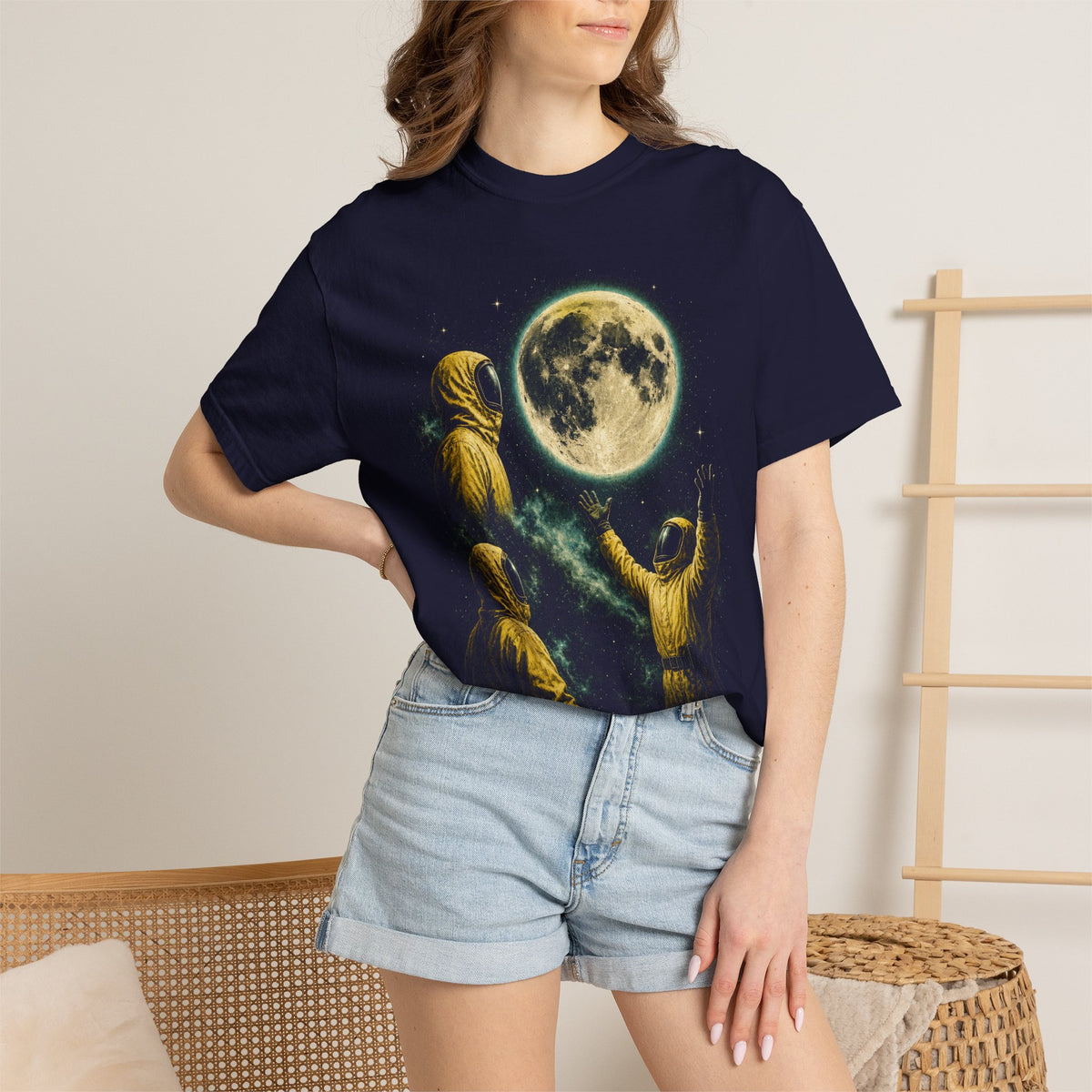 Moonlit Backrooms Crew Comfort Colors T-Shirt | Liminal Horror Cosmic Graphic Tee