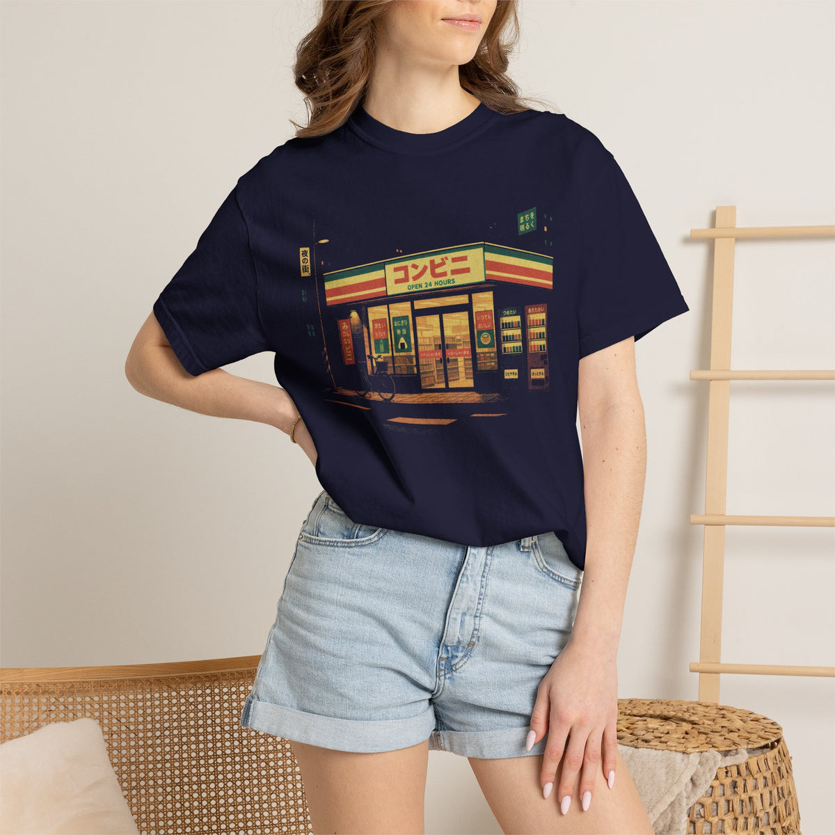 Japanese Konbini Convenience Store Comfort Colors T-Shirt | Retro Tokyo Night Graphic Tee