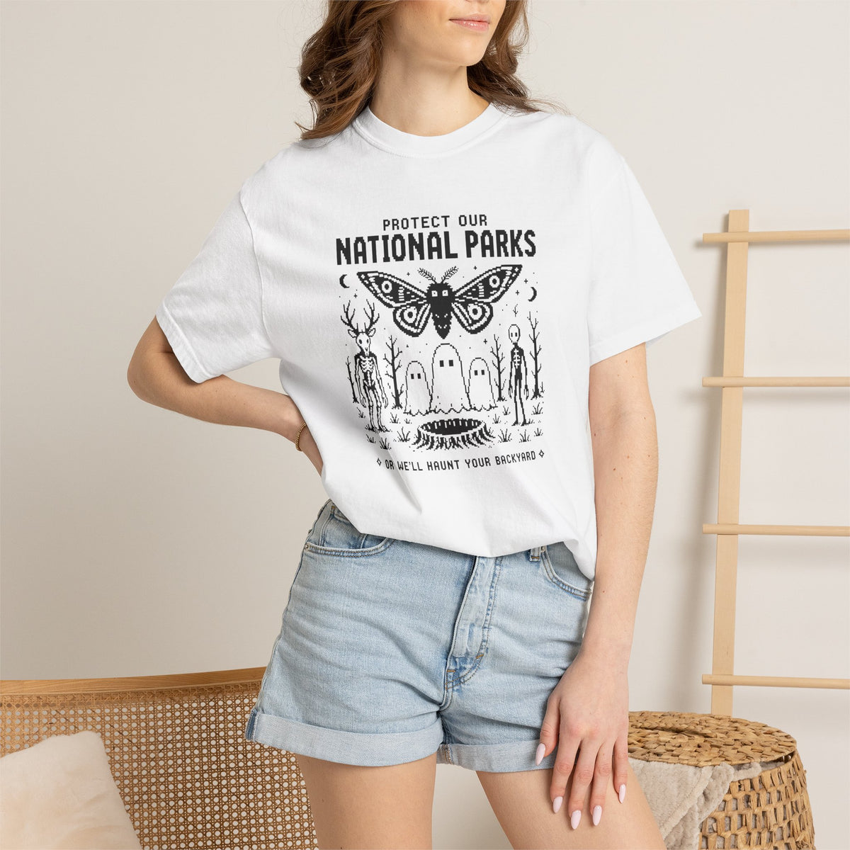 Protect Our National Parks Shirt – Funny Cryptid Pixel Art Comfort Colors Tee