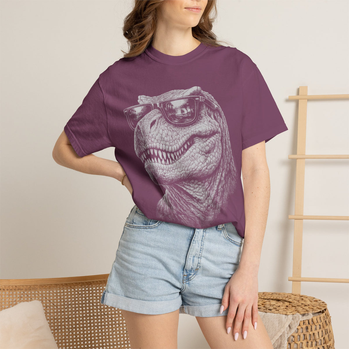 Cool T-Rex Sunglasses Shirt – Funny Dinosaur Comfort Colors Tee