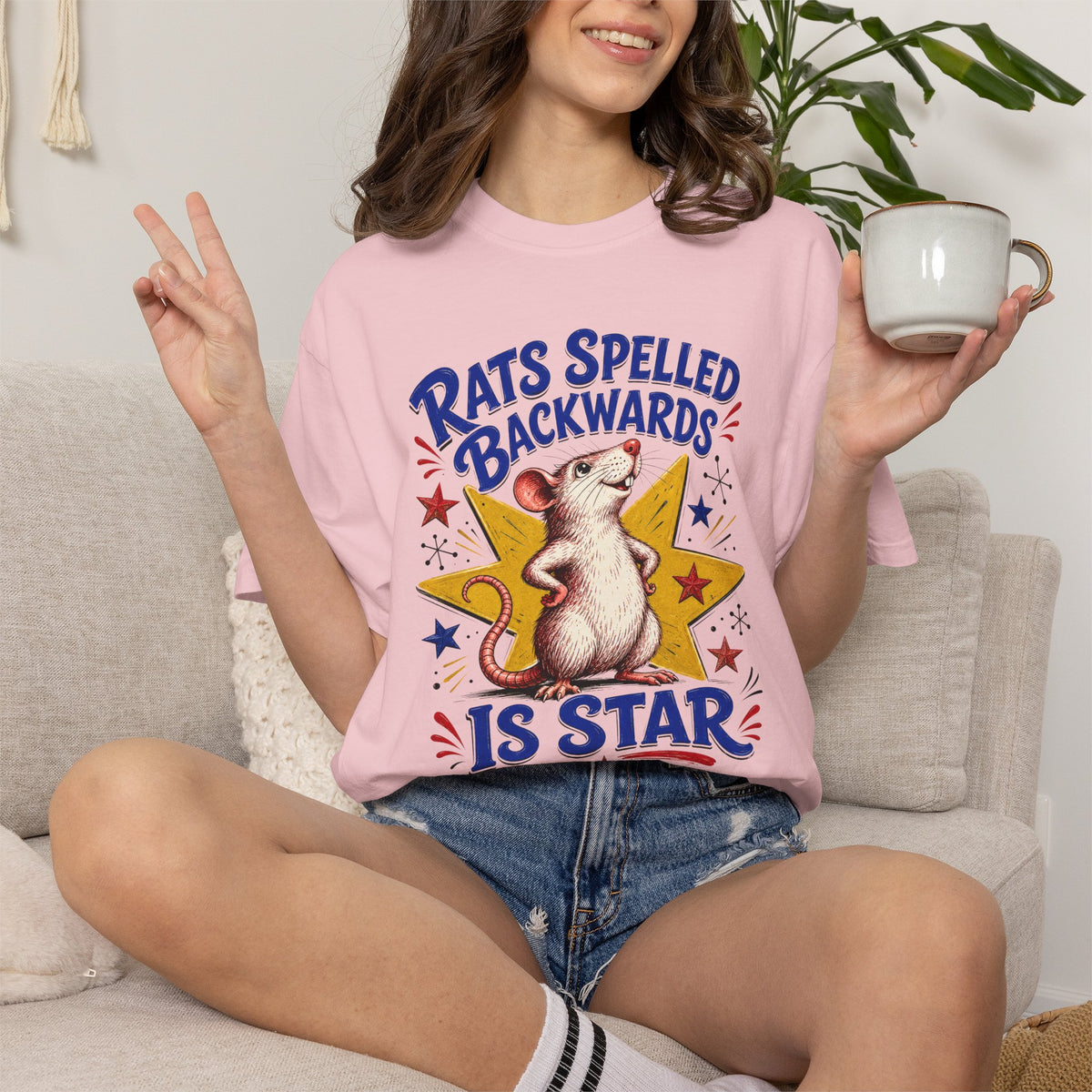 Rats Spelled Backwards Is Star Shirt – Funny Rat Comfort Colors Tee