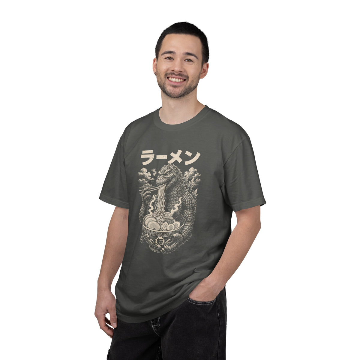 Godzilla Eating Ramen Shirt – Japanese Kaiju Comfort Colors Graphic Tee
