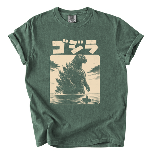 Vintage Kaiju Monster Comfort Colors T-Shirt | Japanese-Inspired Sea Beast Graphic Tee