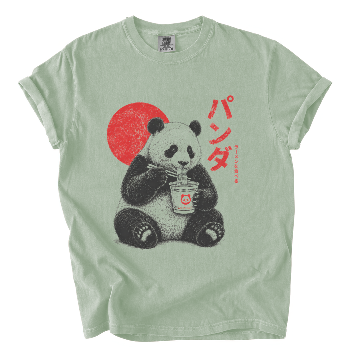 Panda Eating Ramen Comfort Colors T-Shirt | Cute Japanese Noodle Graphic Tee