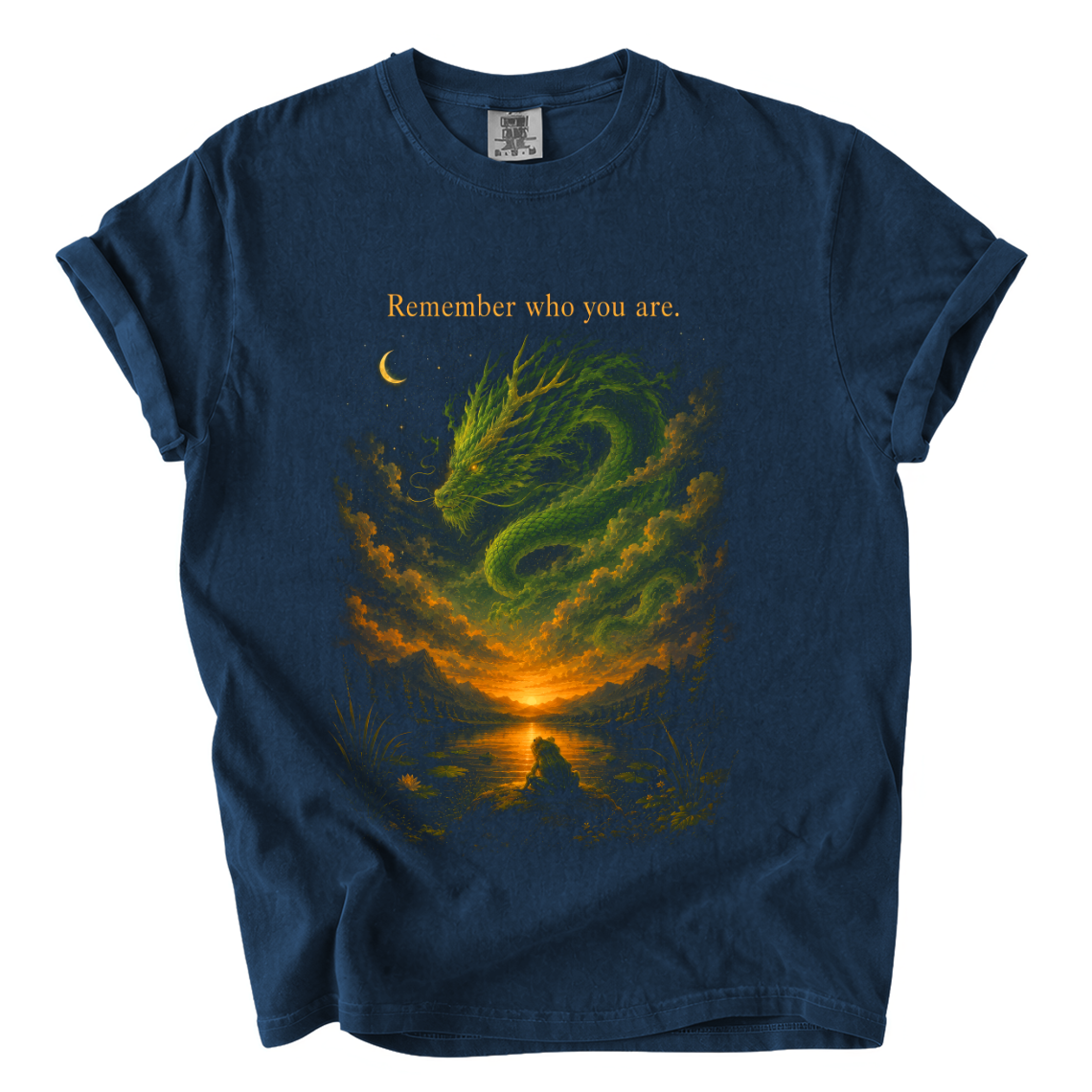 Remember Who You Are Dragon Comfort Colors T-Shirt | Motivational Fantasy Frog Graphic Tee