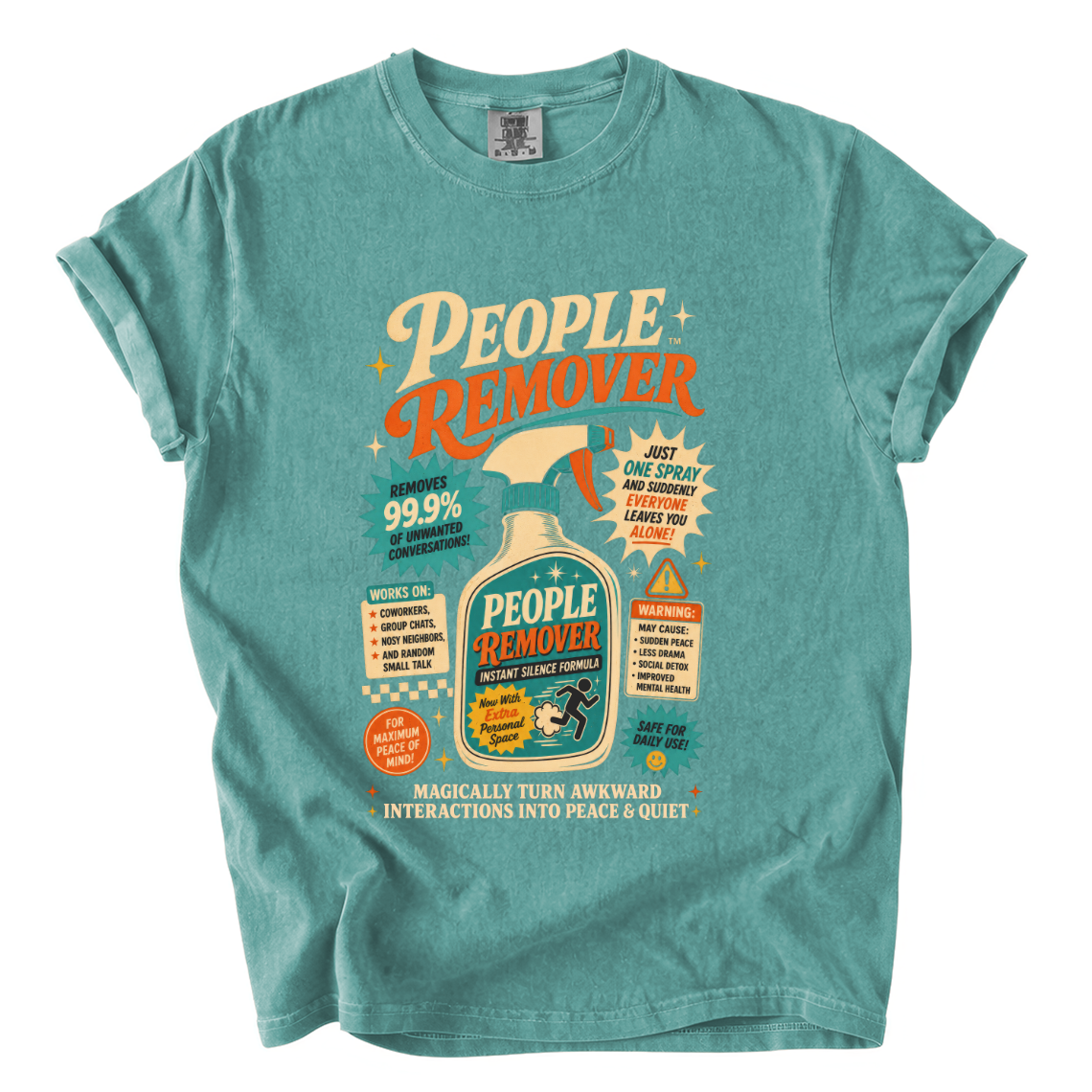 People Remover Spray Comfort Colors T-Shirt | Funny Introvert Retro Advertisement Tee