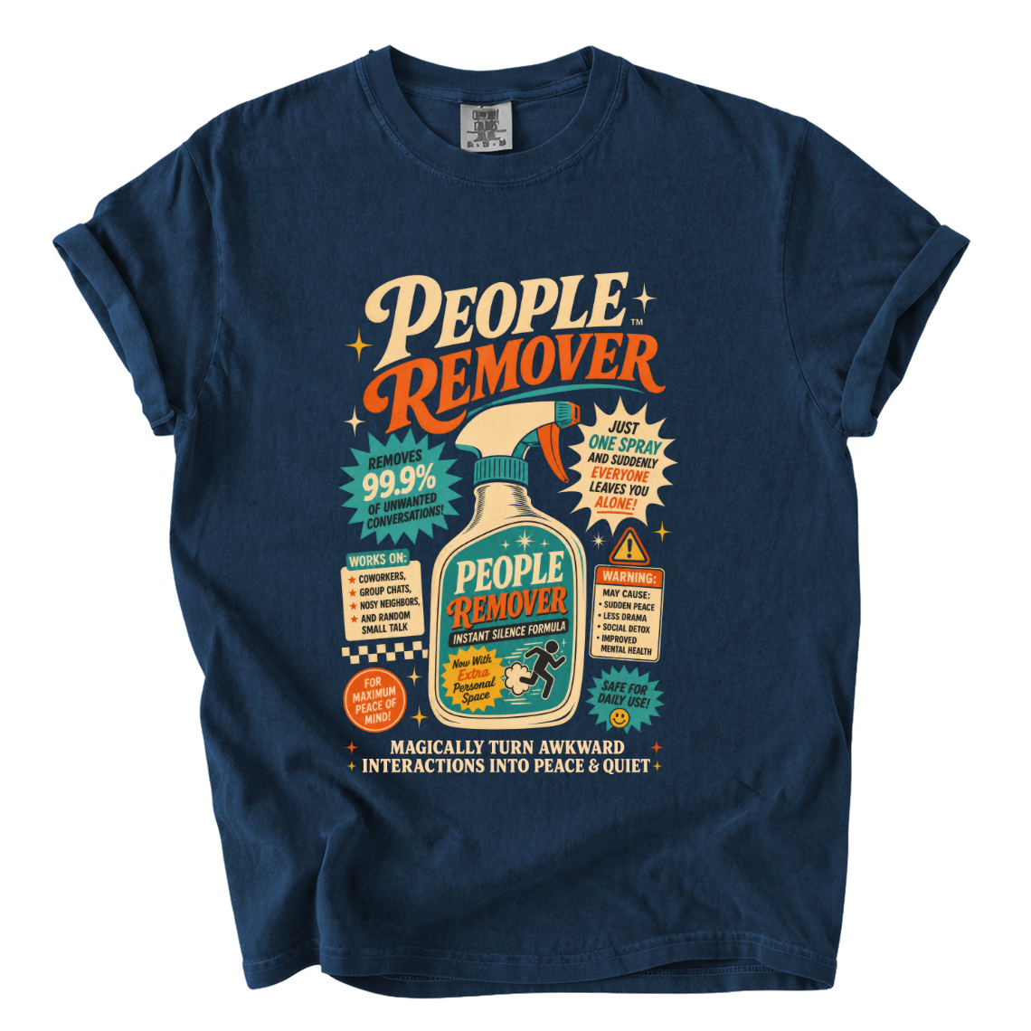 People Remover Spray Comfort Colors T-Shirt | Funny Introvert Retro Advertisement Tee