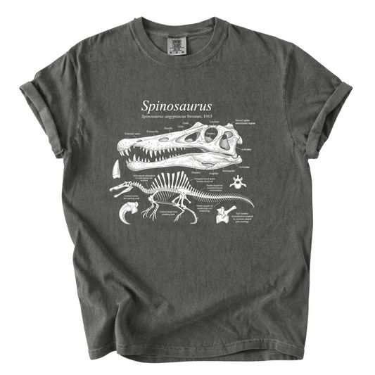 Spinosaurus Skeleton Comfort Colors T-Shirt | Vintage Dinosaur Anatomy Graphic Tee