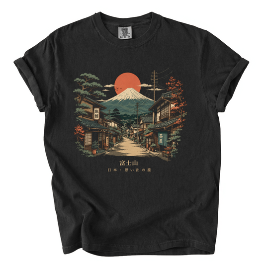 Mount Fuji Japan Comfort Colors T-Shirt | Vintage Japanese Village Travel Graphic Tee