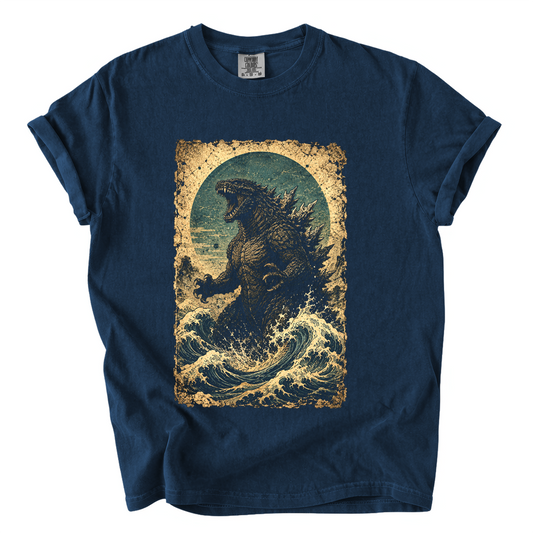 Vintage Kaiju Sea Monster Comfort Colors T-Shirt | Japanese-Inspired Ocean Graphic Tee