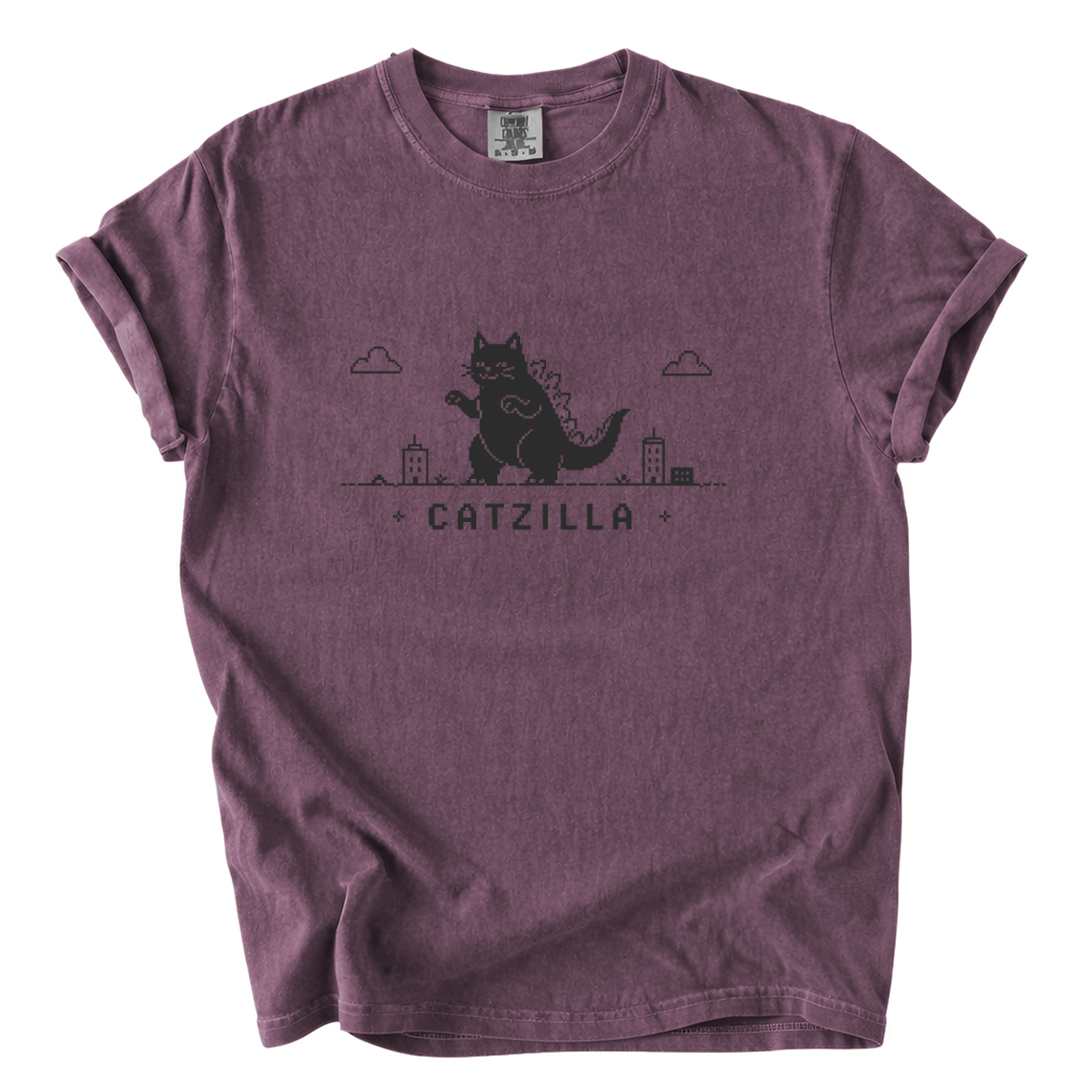 Catzilla Pixel Comfort Colors T-Shirt | Funny Kaiju Cat Retro Gaming Graphic Tee