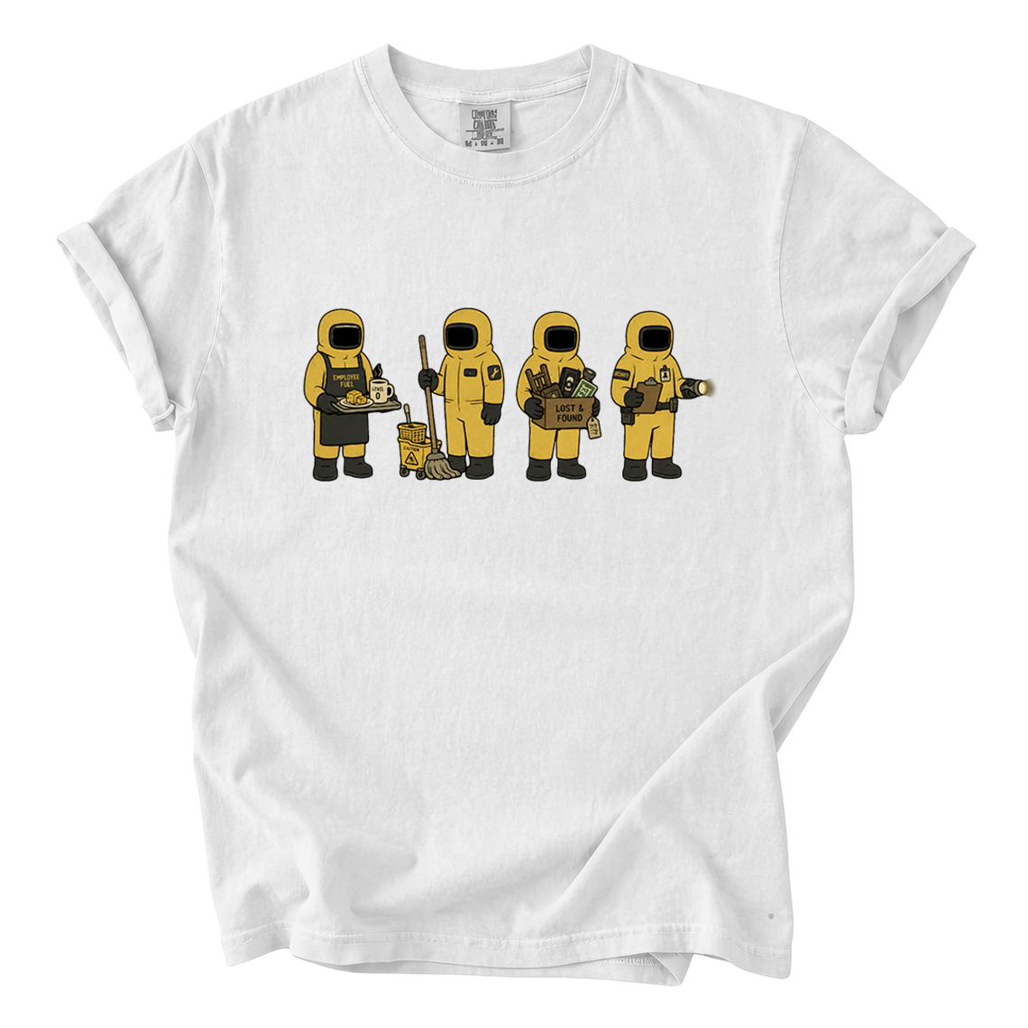 Backrooms Staff Comfort Colors T-Shirt | Funny Liminal Horror Hazmat Cartoon Tee