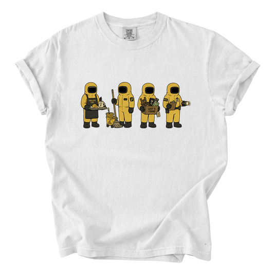 Backrooms Staff Comfort Colors T-Shirt | Funny Liminal Horror Hazmat Cartoon Tee