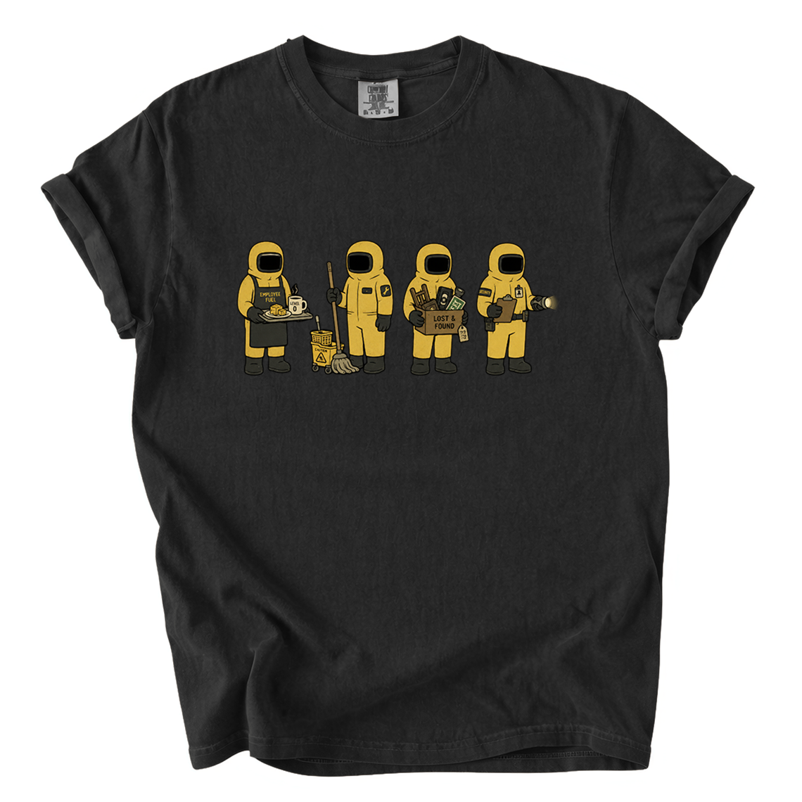 Backrooms Staff Comfort Colors T-Shirt | Funny Liminal Horror Hazmat Cartoon Tee