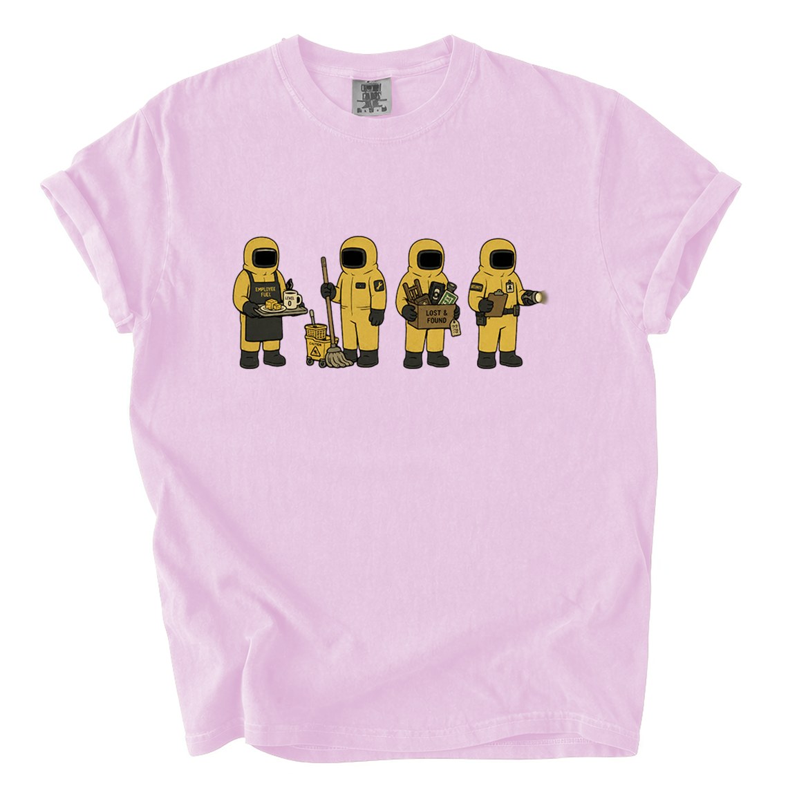 Backrooms Staff Comfort Colors T-Shirt | Funny Liminal Horror Hazmat Cartoon Tee