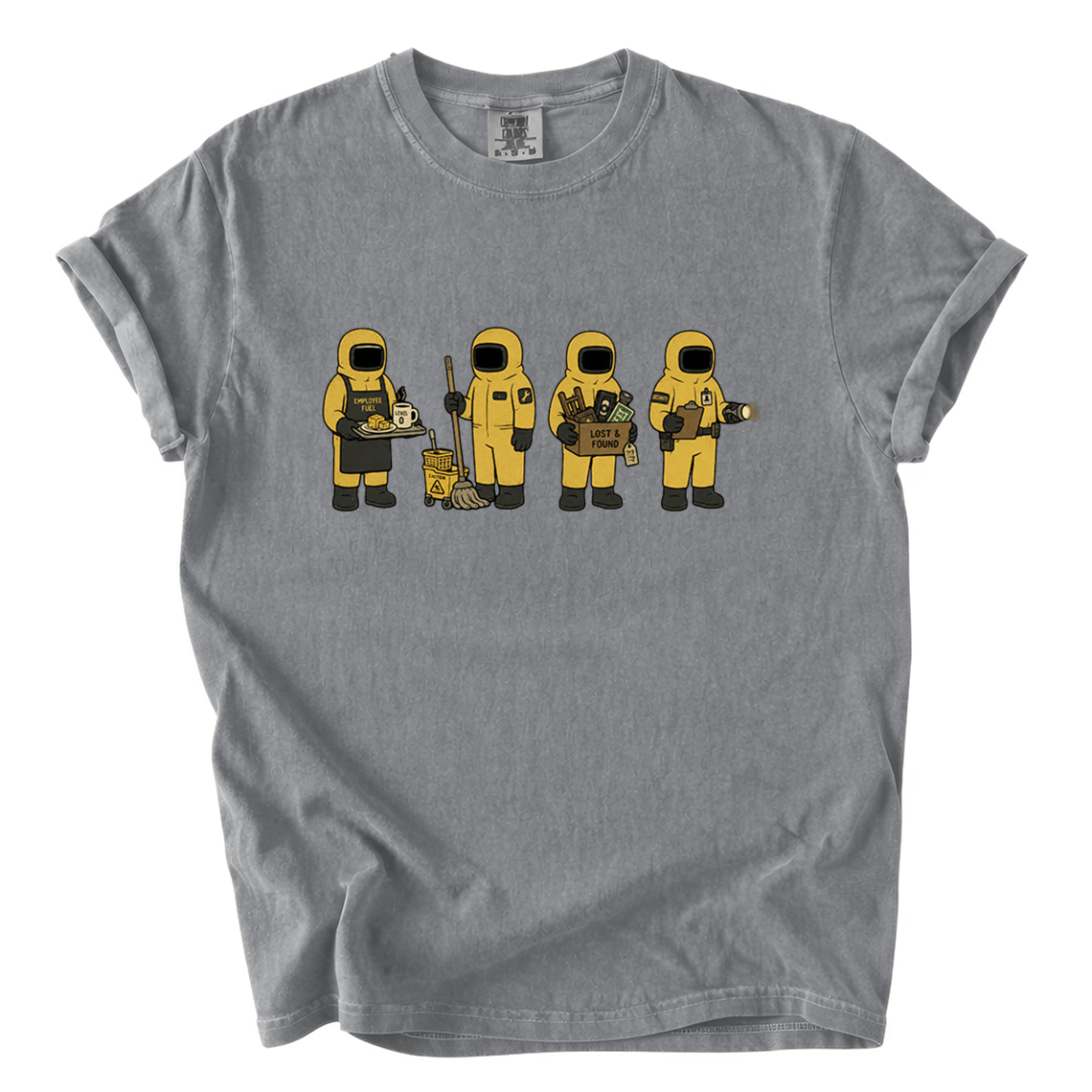 Backrooms Staff Comfort Colors T-Shirt | Funny Liminal Horror Hazmat Cartoon Tee