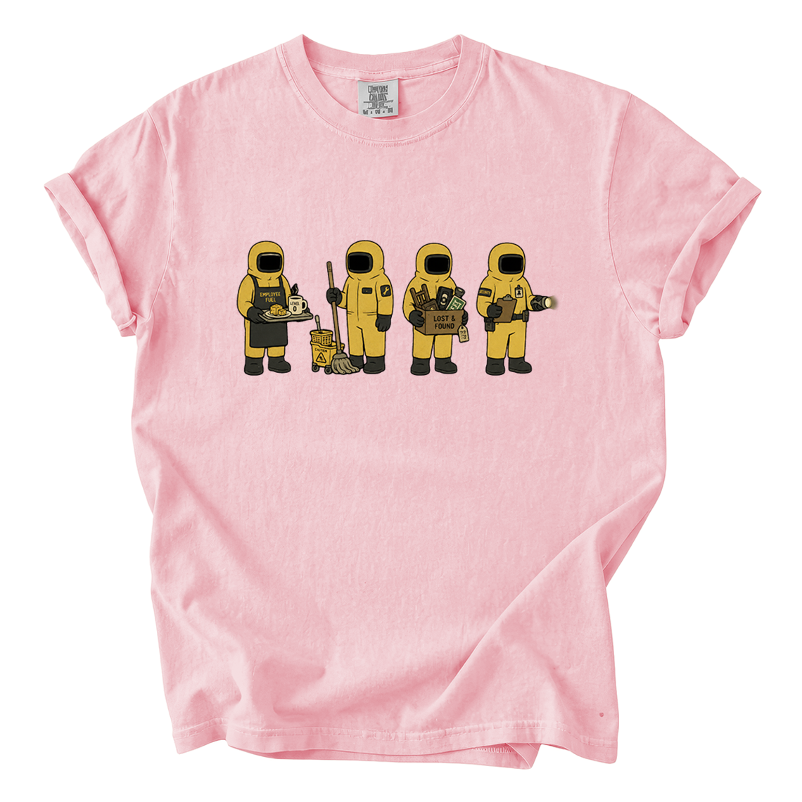 Backrooms Staff Comfort Colors T-Shirt | Funny Liminal Horror Hazmat Cartoon Tee