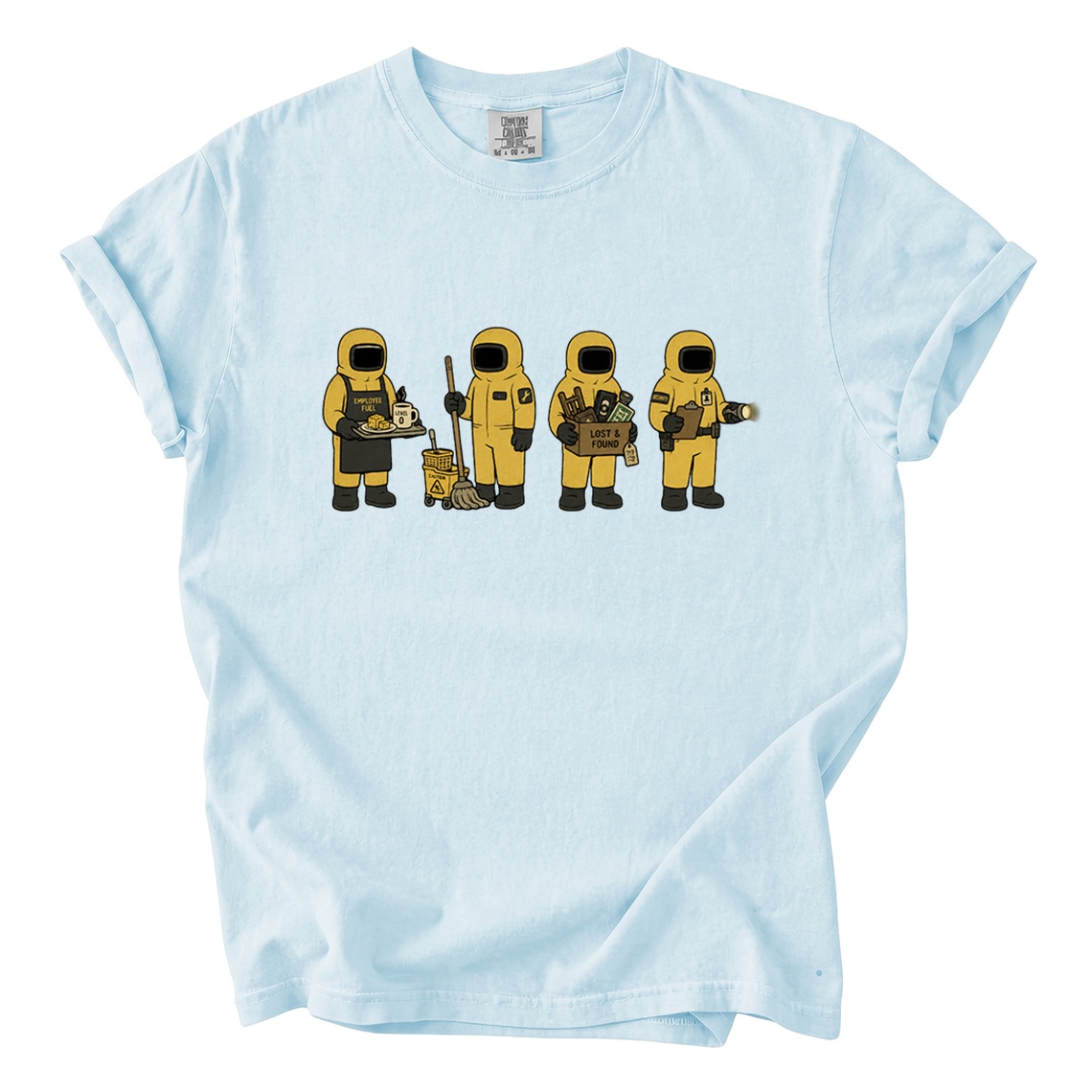 Backrooms Staff Comfort Colors T-Shirt | Funny Liminal Horror Hazmat Cartoon Tee