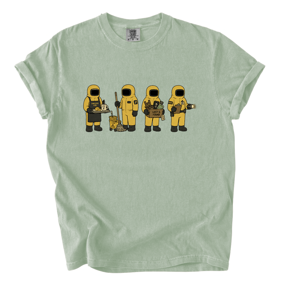 Backrooms Staff Comfort Colors T-Shirt | Funny Liminal Horror Hazmat Cartoon Tee