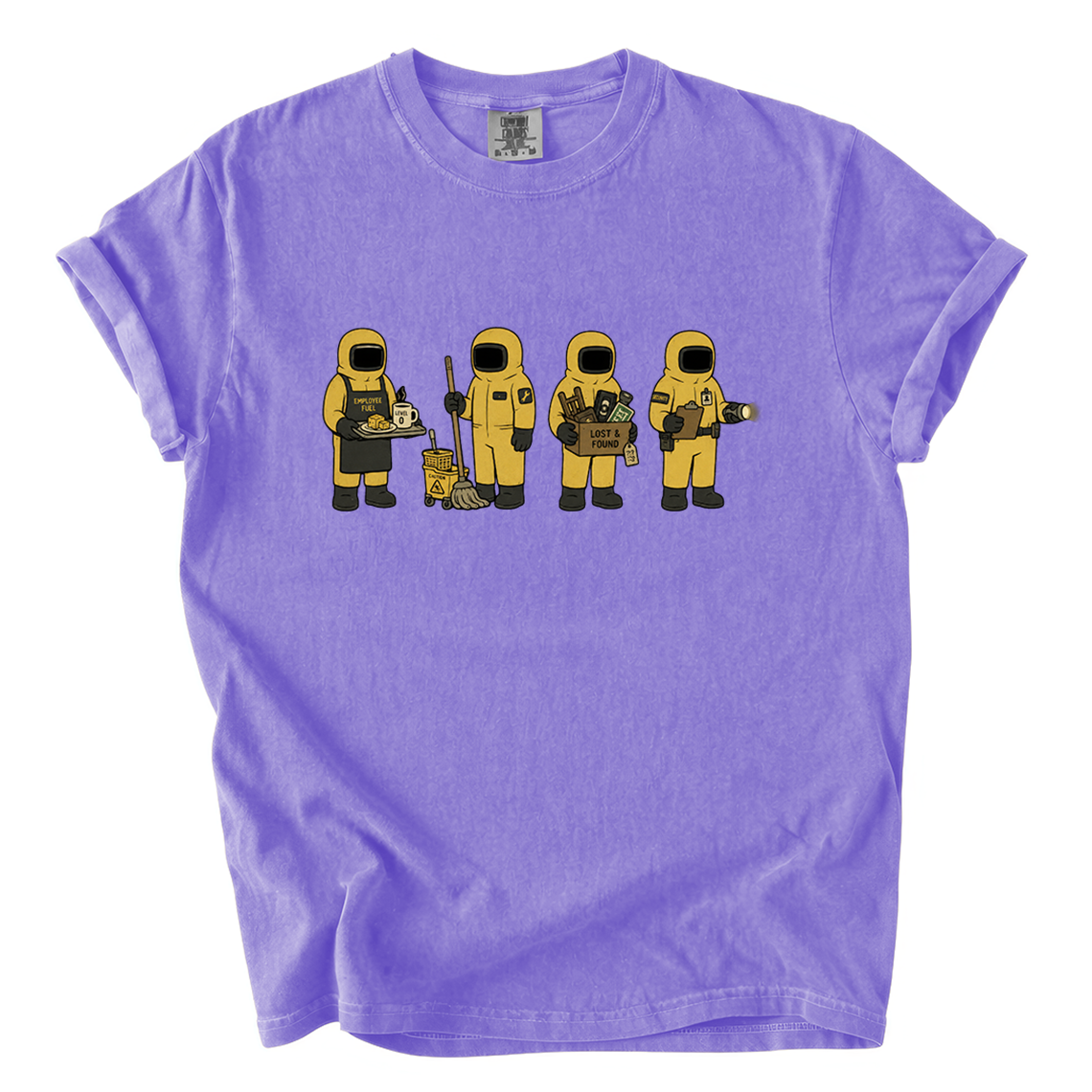 Backrooms Staff Comfort Colors T-Shirt | Funny Liminal Horror Hazmat Cartoon Tee