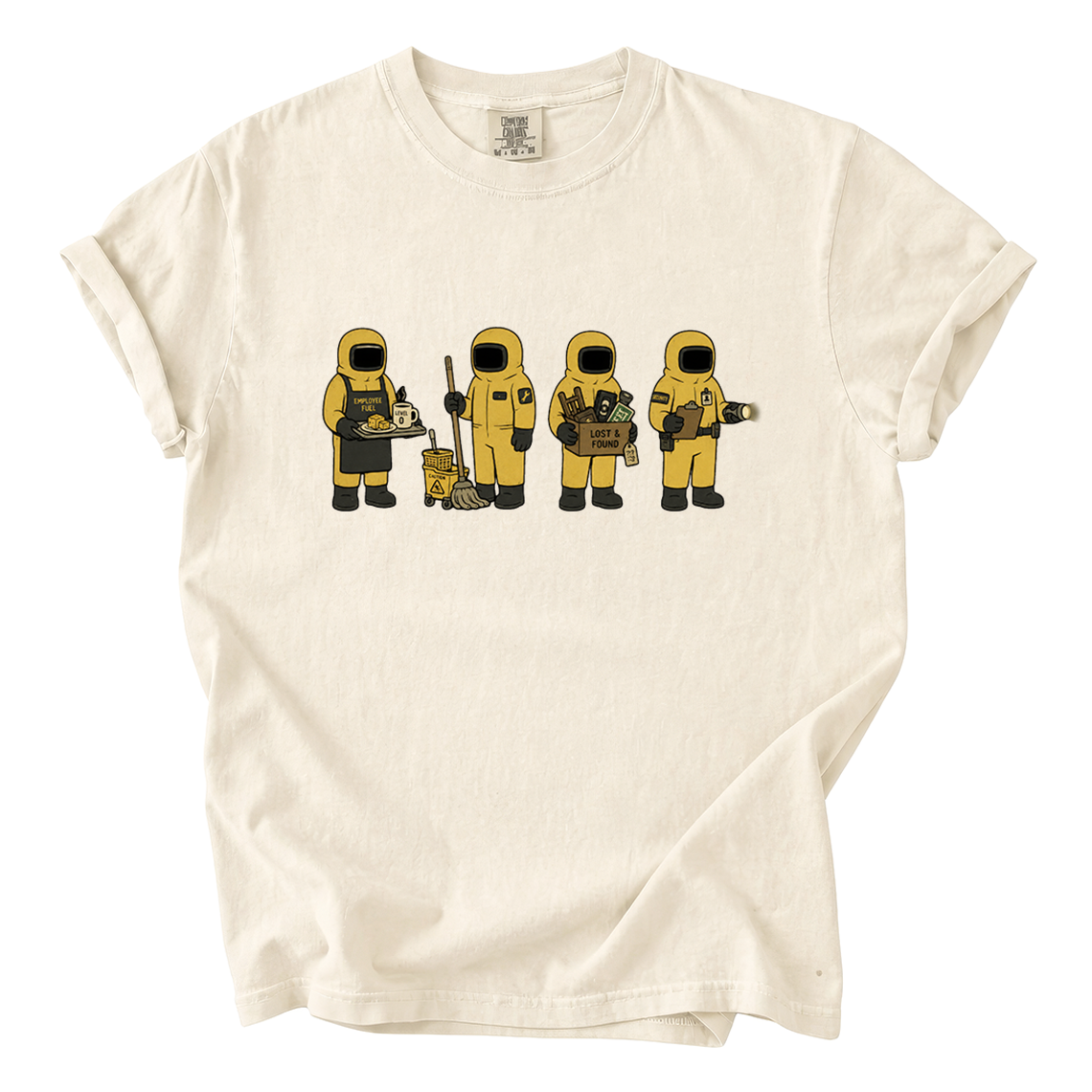 Backrooms Staff Comfort Colors T-Shirt | Funny Liminal Horror Hazmat Cartoon Tee