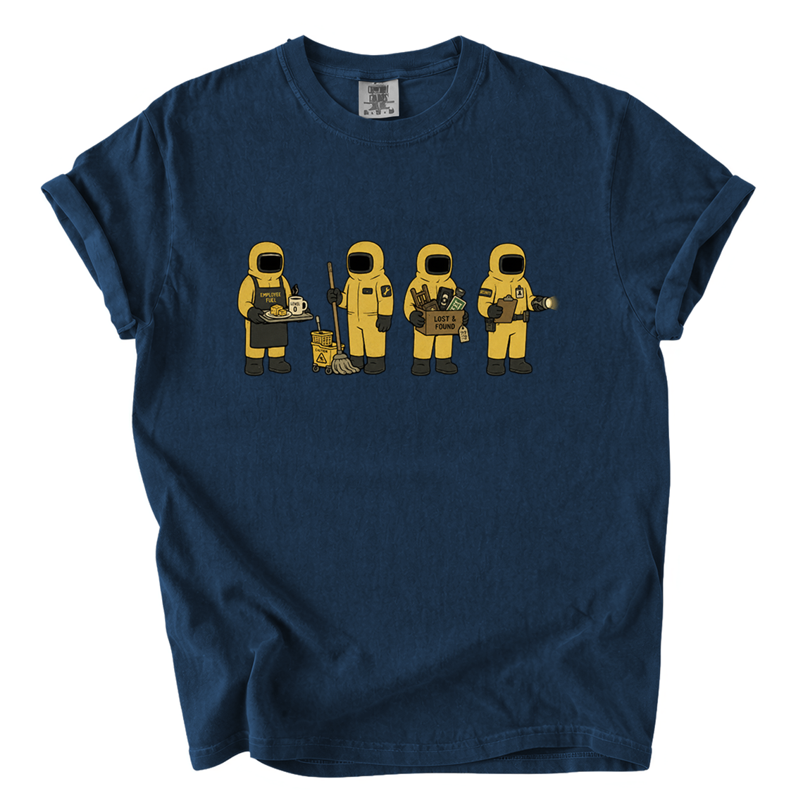 Backrooms Staff Comfort Colors T-Shirt | Funny Liminal Horror Hazmat Cartoon Tee