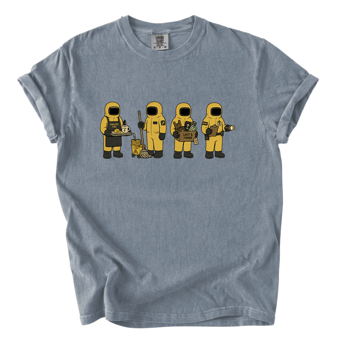 Backrooms Staff Comfort Colors T-Shirt | Funny Liminal Horror Hazmat Cartoon Tee