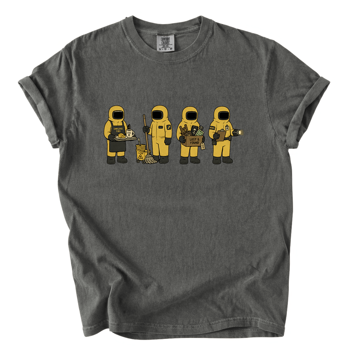 Backrooms Staff Comfort Colors T-Shirt | Funny Liminal Horror Hazmat Cartoon Tee