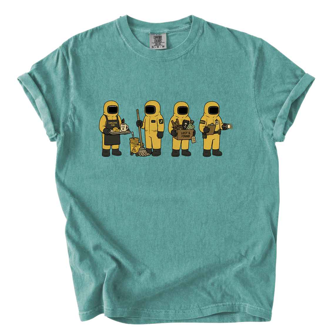 Backrooms Staff Comfort Colors T-Shirt | Funny Liminal Horror Hazmat Cartoon Tee