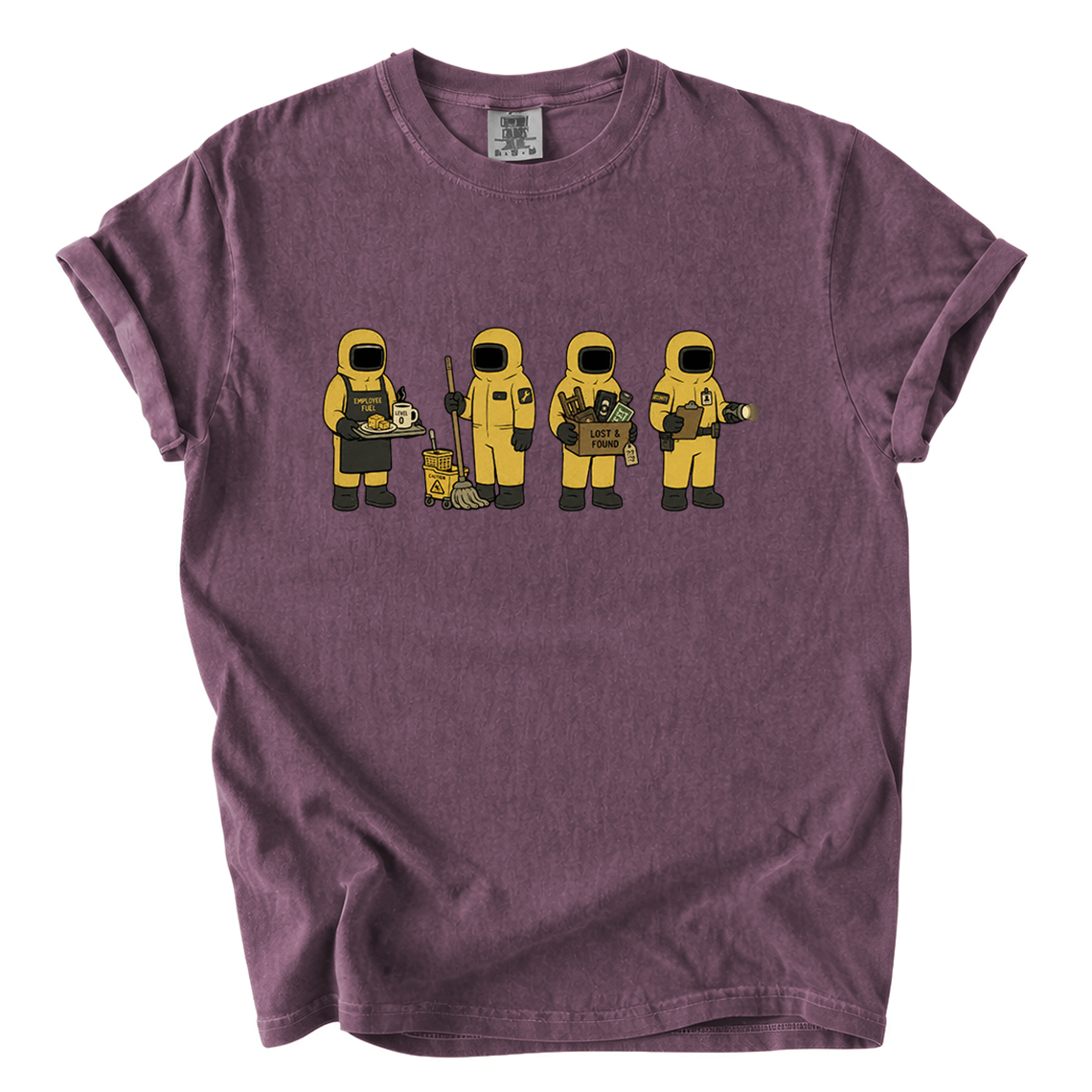 Backrooms Staff Comfort Colors T-Shirt | Funny Liminal Horror Hazmat Cartoon Tee