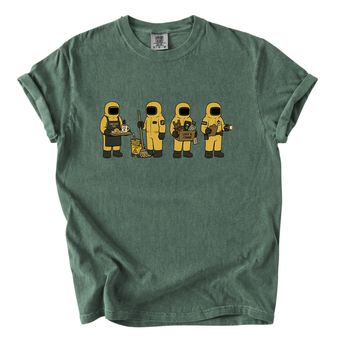 Backrooms Staff Comfort Colors T-Shirt | Funny Liminal Horror Hazmat Cartoon Tee