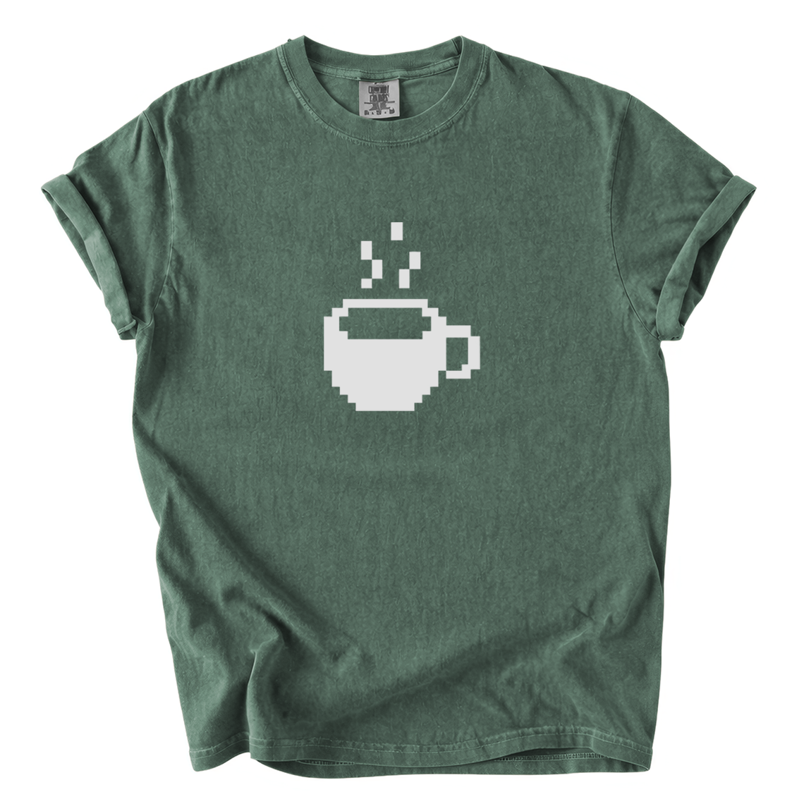Pixel Coffee Cup Comfort Colors T-Shirt | Minimalist Retro Gamer Coffee Graphic Tee