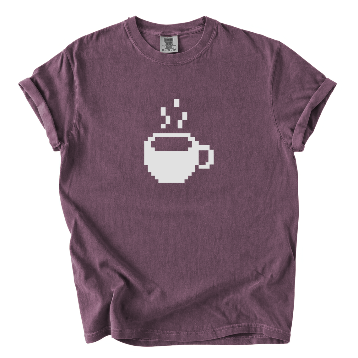 Pixel Coffee Cup Comfort Colors T-Shirt | Minimalist Retro Gamer Coffee Graphic Tee