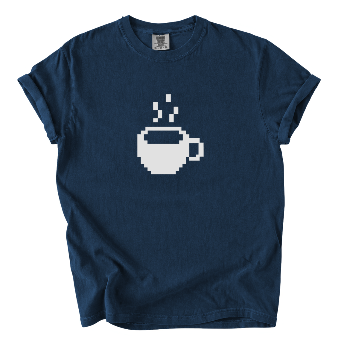 Pixel Coffee Cup Comfort Colors T-Shirt | Minimalist Retro Gamer Coffee Graphic Tee