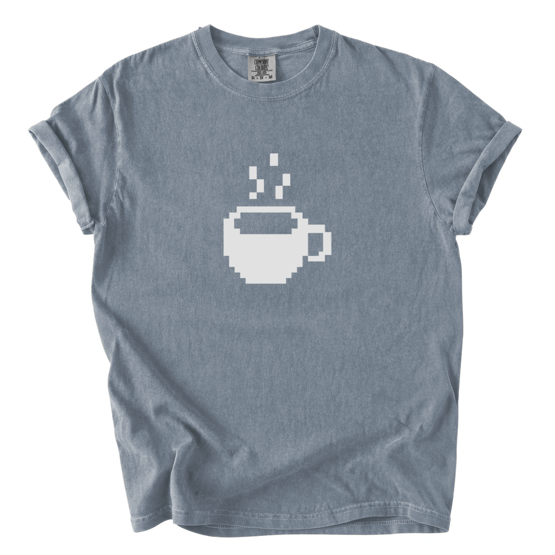 Pixel Coffee Cup Comfort Colors T-Shirt | Minimalist Retro Gamer Coffee Graphic Tee