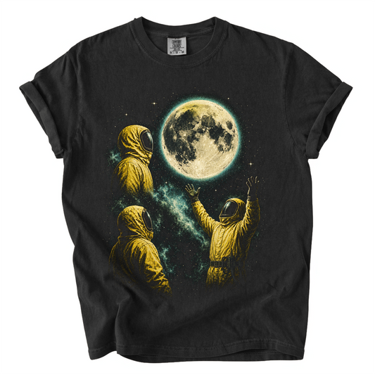 Moonlit Backrooms Crew Comfort Colors T-Shirt | Liminal Horror Cosmic Graphic Tee
