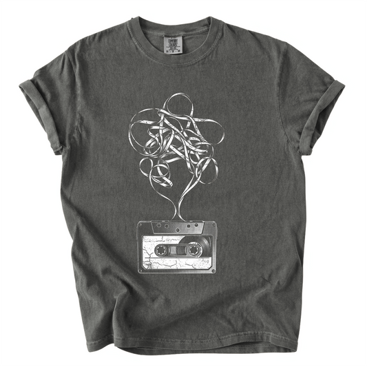 Unraveled Cassette Tape Comfort Colors T-Shirt | Vintage 80s Music Nostalgia Graphic Tee