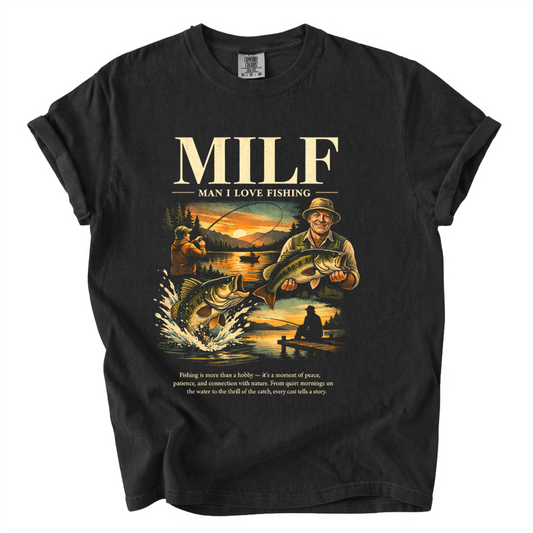 MILF Man I Love Fishing Comfort Colors T-Shirt | Funny Bass Fishing Angler Tee