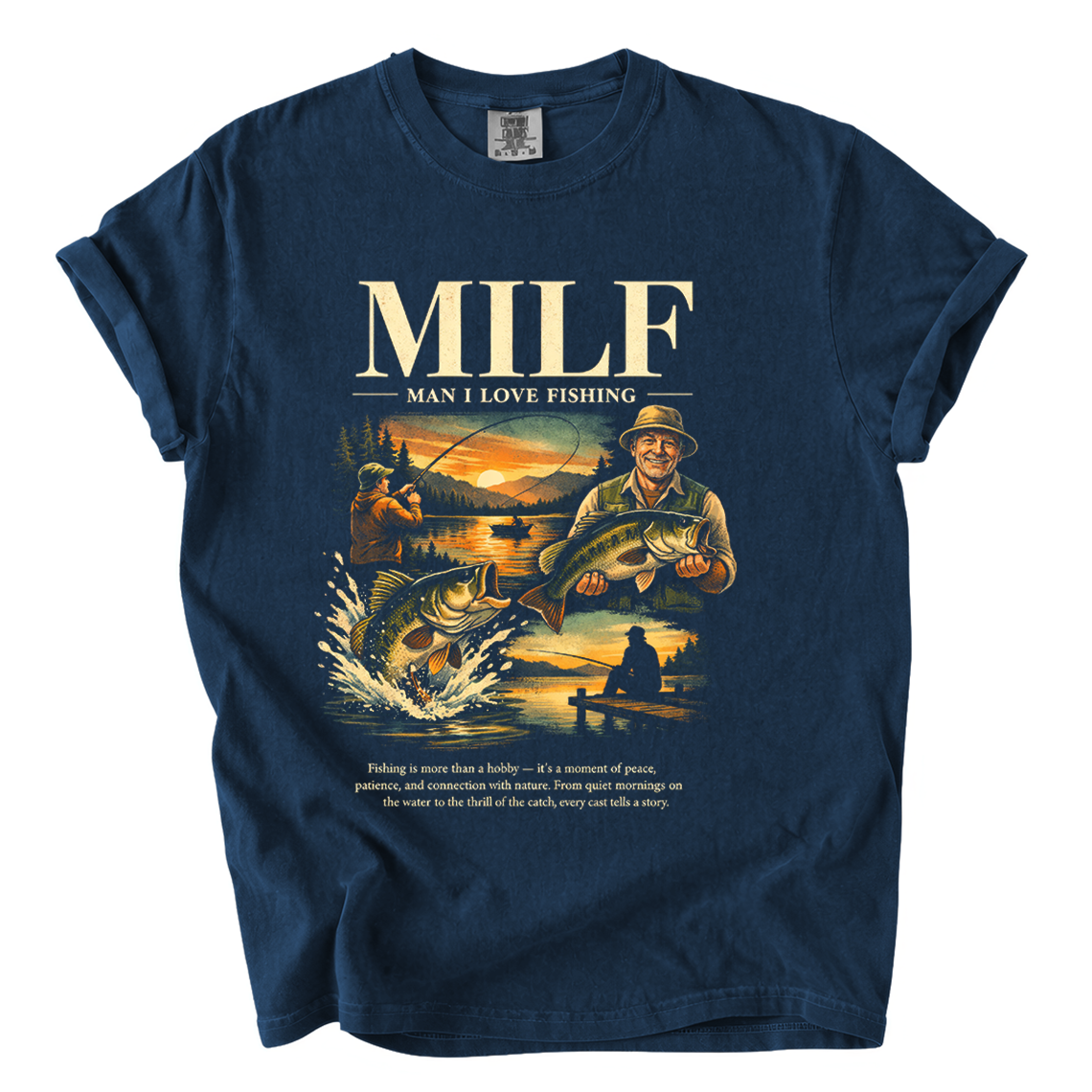 MILF Man I Love Fishing Comfort Colors T-Shirt | Funny Bass Fishing Angler Tee