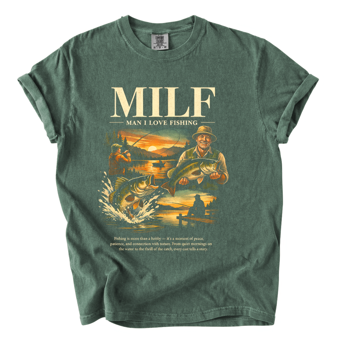 MILF Man I Love Fishing Comfort Colors T-Shirt | Funny Bass Fishing Angler Tee