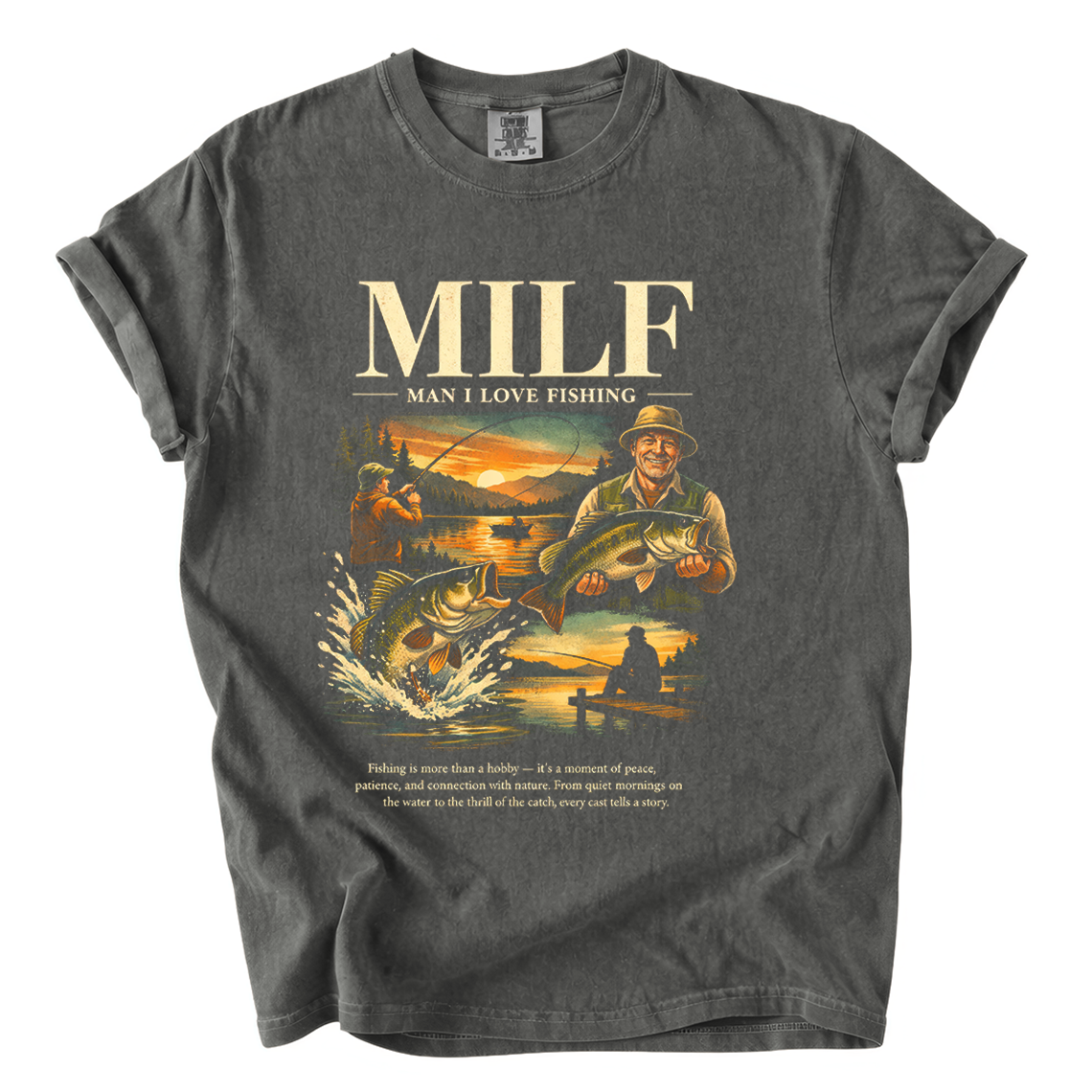 MILF Man I Love Fishing Comfort Colors T-Shirt | Funny Bass Fishing Angler Tee