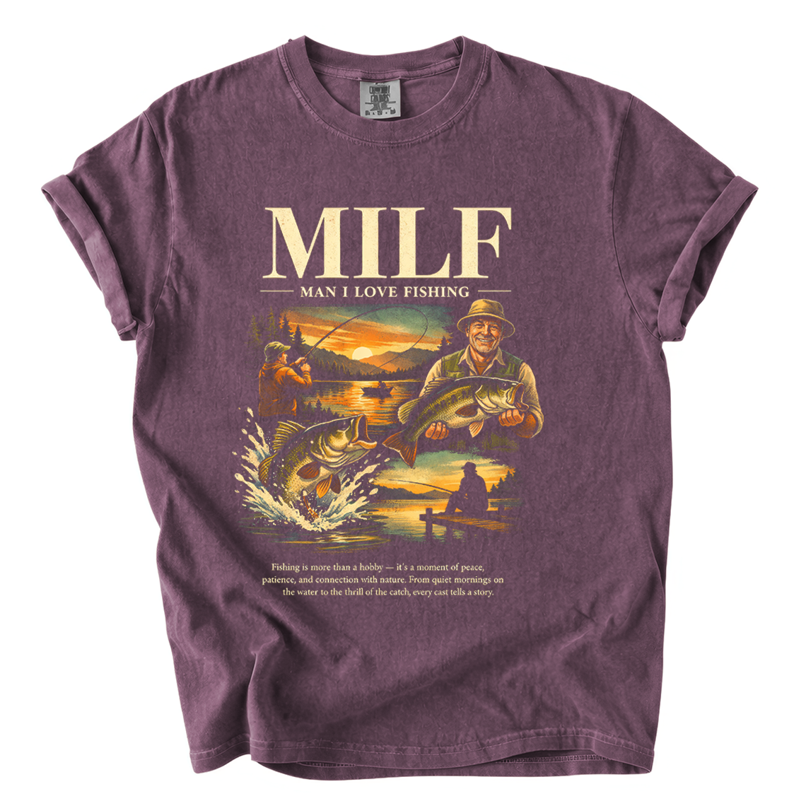 MILF Man I Love Fishing Comfort Colors T-Shirt | Funny Bass Fishing Angler Tee