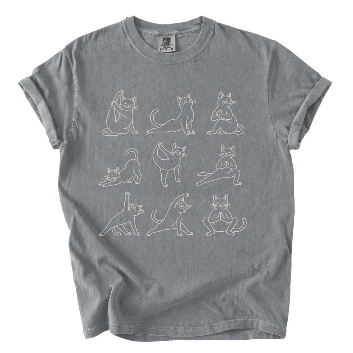 Cat Yoga Poses Shirt – Funny Cat Lover Comfort Colors Graphic Tee