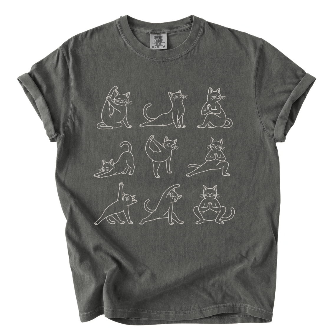 Cat Yoga Poses Shirt – Funny Cat Lover Comfort Colors Graphic Tee