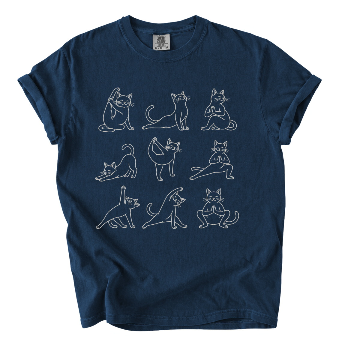 Cat Yoga Poses Shirt – Funny Cat Lover Comfort Colors Graphic Tee