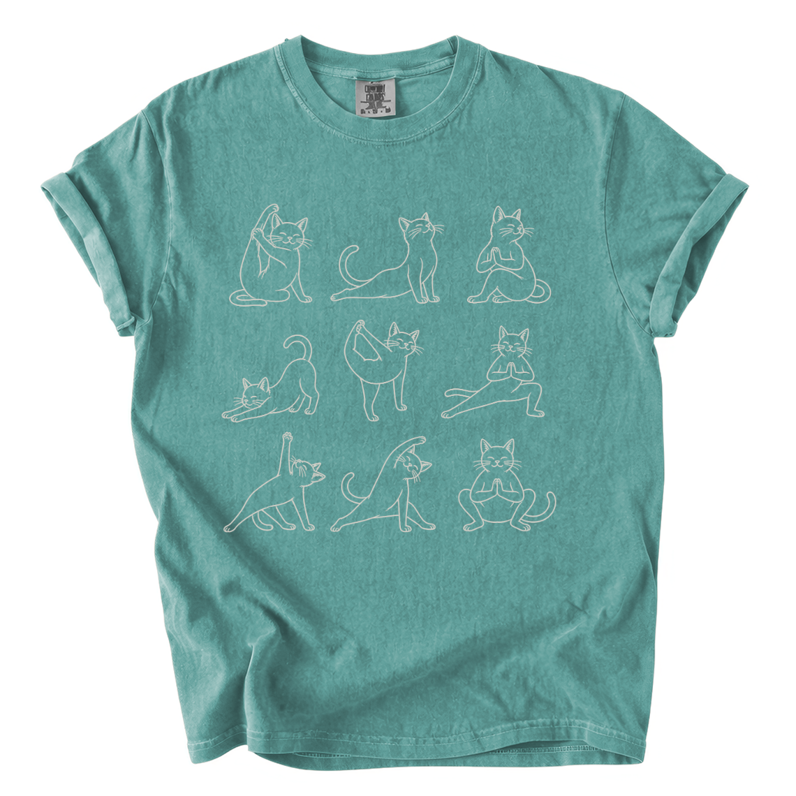 Cat Yoga Poses Shirt – Funny Cat Lover Comfort Colors Graphic Tee