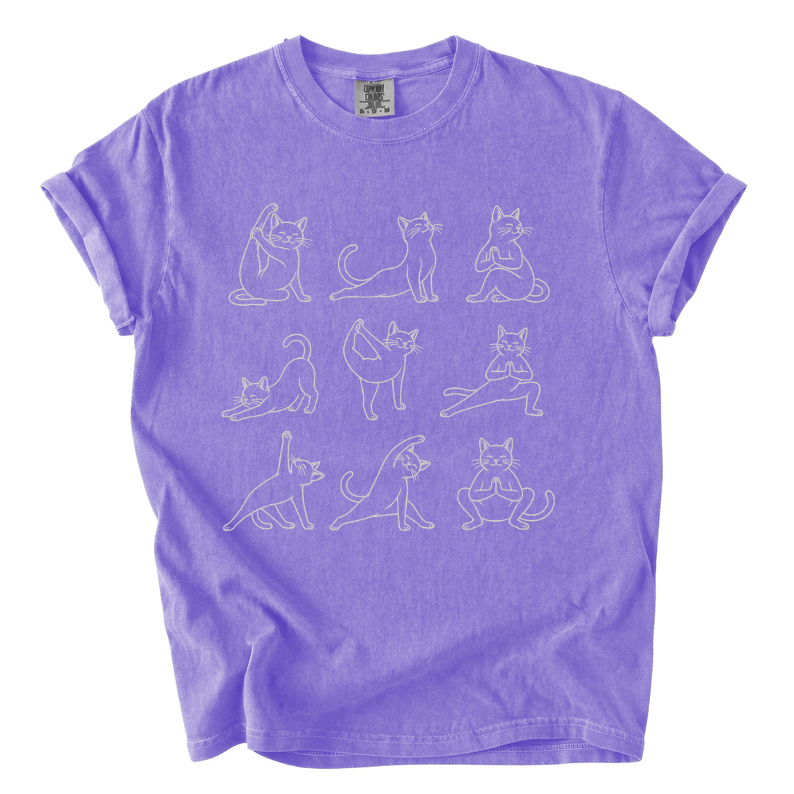 Cat Yoga Poses Shirt – Funny Cat Lover Comfort Colors Graphic Tee
